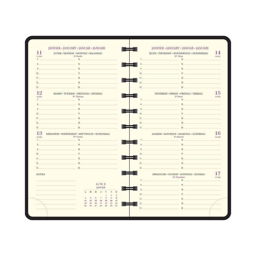 3660942224352-Agenda de poche spiralé Swan Eurotime 16W - 1 semaine sur 2 pages - 9 x 16 cm - disponible dans différentes cou--1