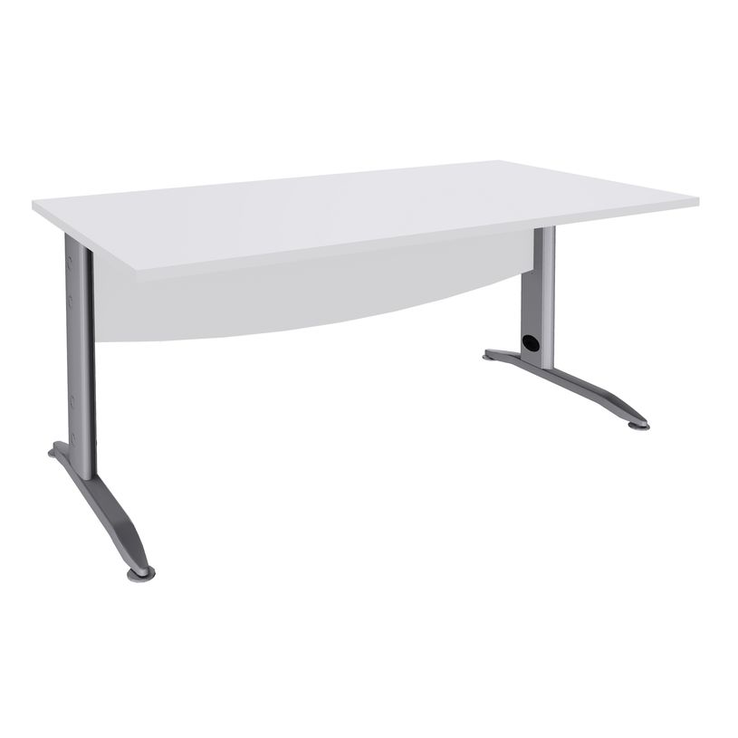 2012348122748-Bureau droit IDRA - L180 cm - Pieds alu - plateau Blanc perle-P_79376996_1-0
