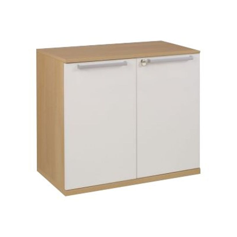 3483600165510-Rangement bas SLIVER - L80 x H75 x P45 - 2 portes - Chêne fil et blanc-P_79397483_1-0
