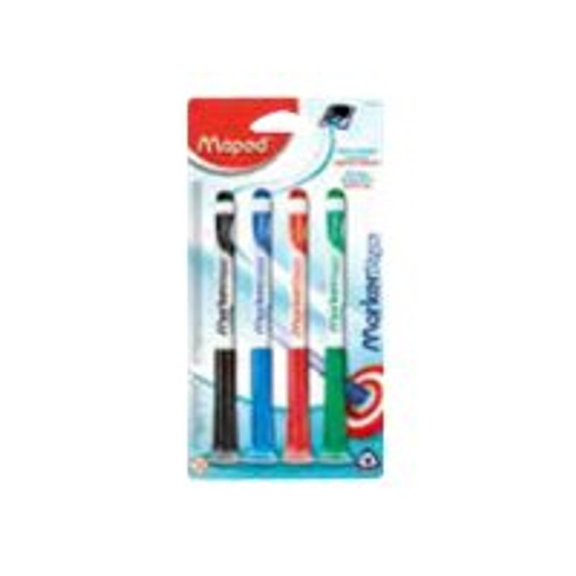 3154147438121-MAPED MARKER'PEPS - Pack de 4 - Marqueurs effaçables avec ventouse - pointe fine - couleur-P_79397836_1-0