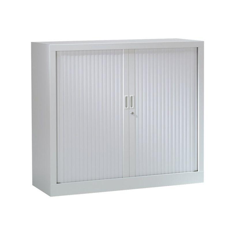 3219095805040-Armoire basse monobloc à rideaux GENERIC - 100 x 120 x 43 cm - gris-P_79401209_2-0