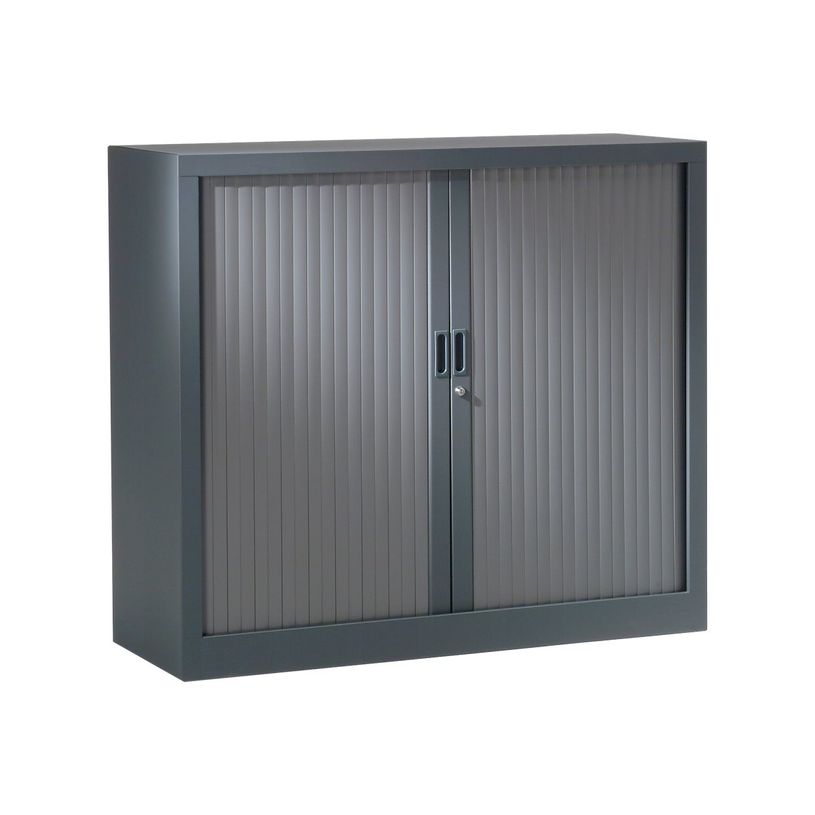 3219095805064-Armoire basse monobloc à rideaux GENERIC - 100 x 120 x 43 cm - anthracite/anthracite-P_79401211_2-0