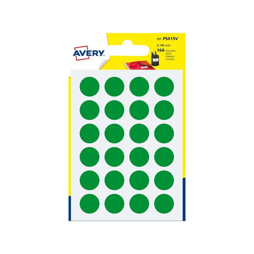 5014702026355-Avery - 168 Pastilles adhésives - vert - diamètre 15 mm-P_79413515_1-0