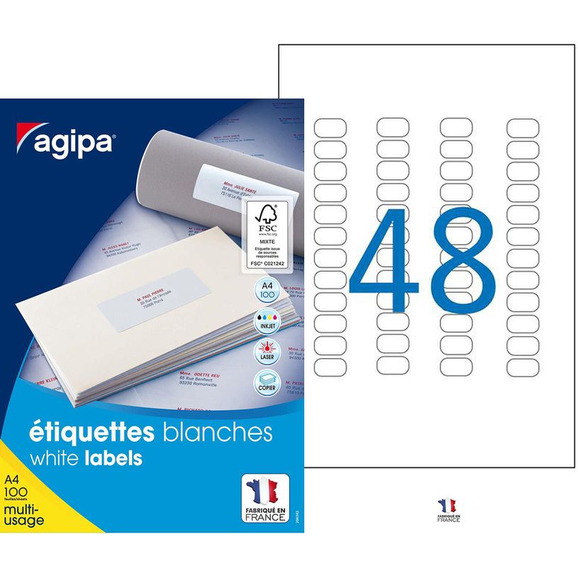 3270241021622-Apli Agipa - 4800 Étiquettes adhésives blanches multi-usages - 22 x 12,7 mm - coins arron-P_79419952_1-0