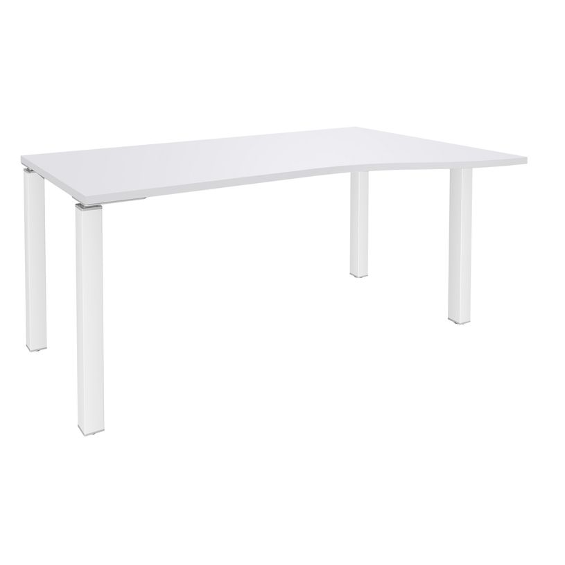 3253310164987-Bureau Vague EXPRIM - L160 cm - Retour droite - Plateau Blanc perle - Pieds blanc-P_79432379_1-0