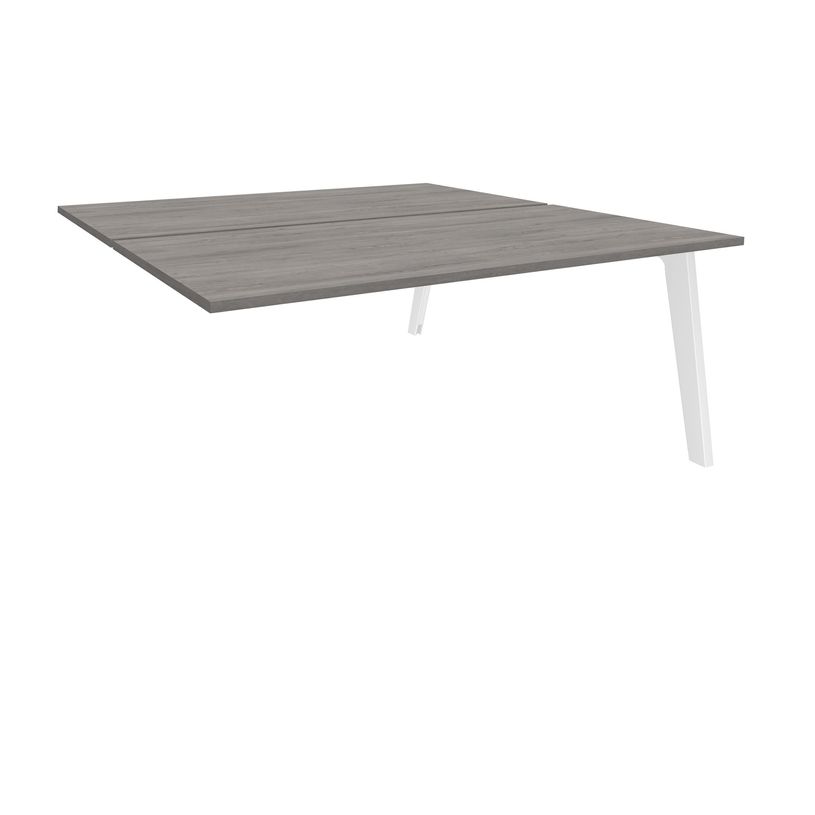 3253310163096-Bureau double STEELY - L140 cm - Double face Suivant - Pieds blanc - plateau imitation Chê-P_79432590_1-0