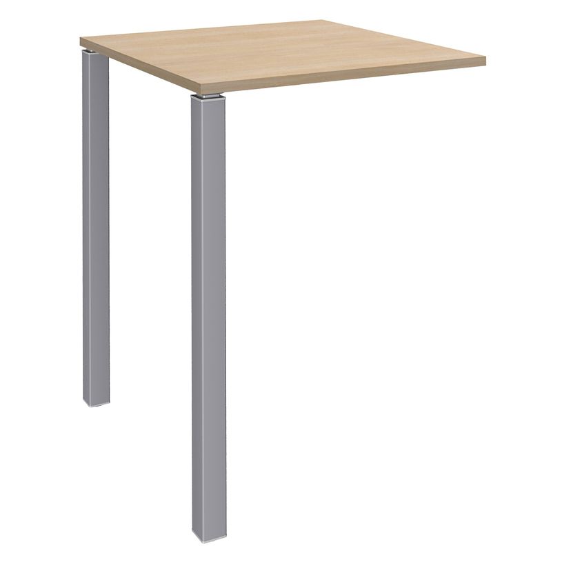 3253310158801-Table Lounge 2 Pieds - L80xH105xP80 cm - Pieds alu - plateau imitation chêne clair-P_79432767_1-0