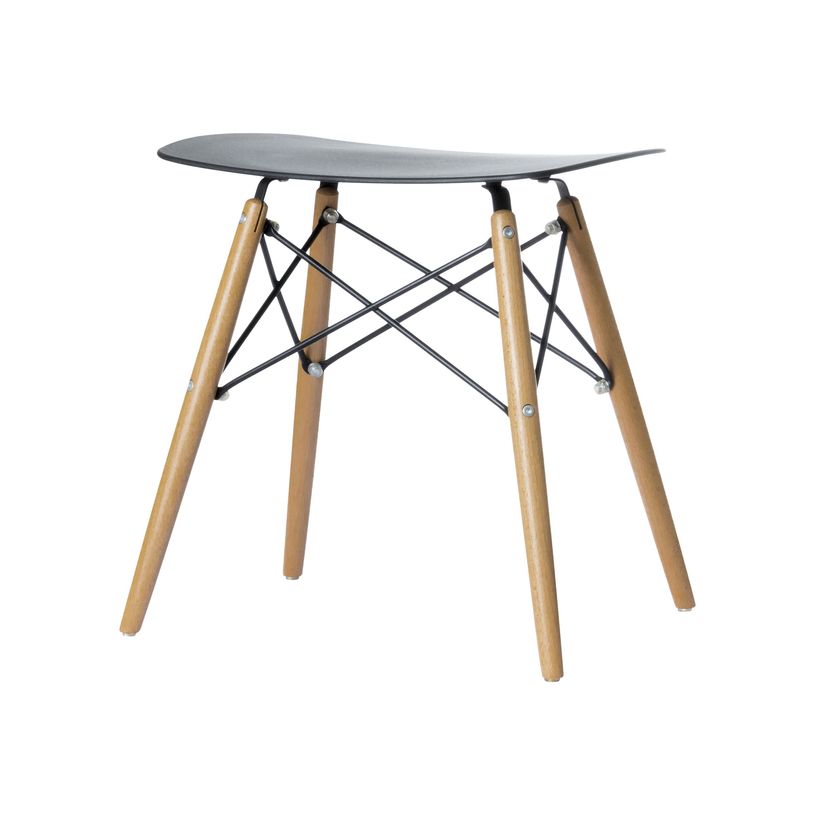 3660141230239-Tabouret bas SKOLL - pieds bois et acier noir - assise noire-P_79433403_1-0