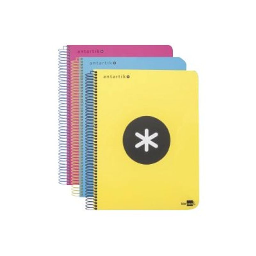 8423473880801-Antartik - Cahier à spirale A5 - 240 pages - grands carreaux (Seyes) - jaune fluo-P_79436770_1-0