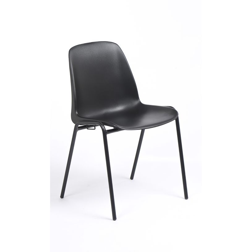 3701338800146-Chaise CHARLOTTE - pieds noirs avec accroches - noir-P_79438528_1-0