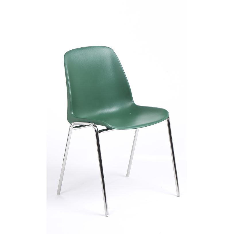 3701338800320-Chaise CHARLOTTE - pieds chromés sans accroche - vert-P_79438542_1-0