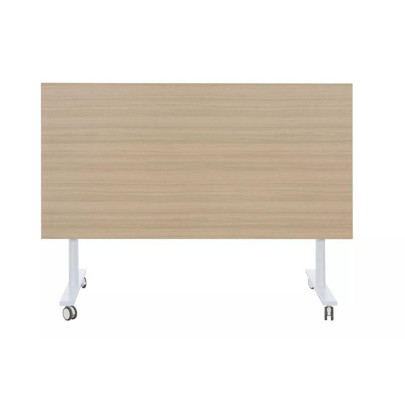 3483600875525-Table de réunion mobile et rabattable YES ! - 120 cm - Pieds blancs - Chêne-P_79440967_3-2