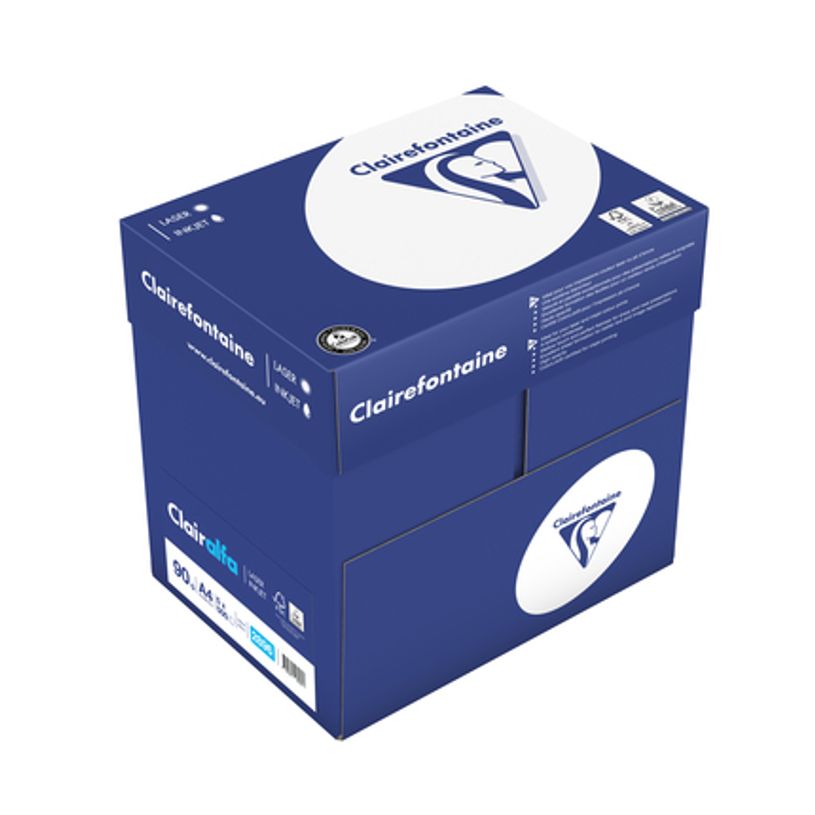 0400008028967-Clairefontaine - Papier blanc - A4 (210 x 297 mm) - 90 g/m² - 2500 feuilles (carton de 5 ram-P_802896_1-0