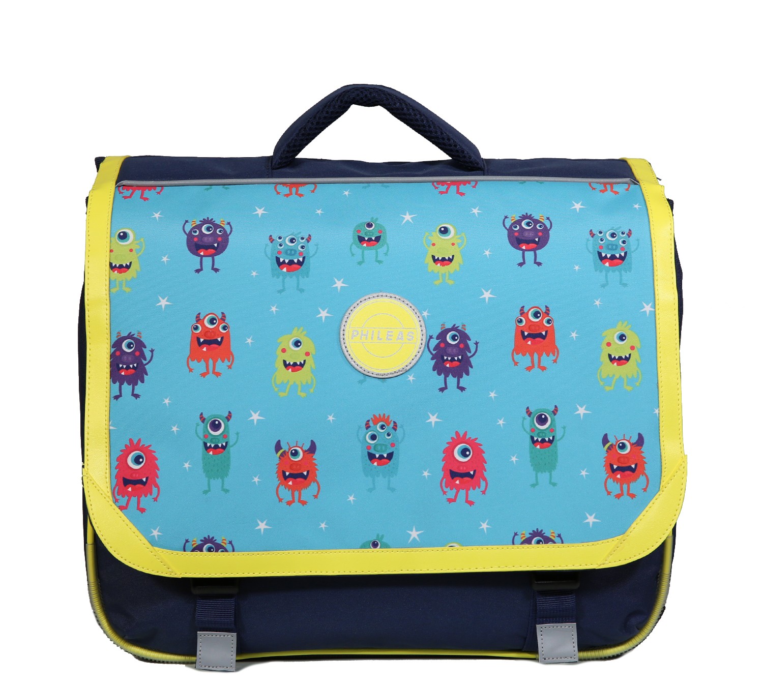 Cartable Phileas Monstres 38 cm 2 compartiments bleu Bagtrotter