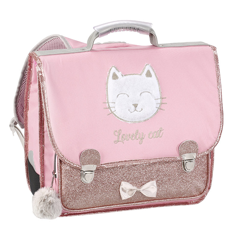 Cartable Sweet Cat 38 cm rose 2 compartiments Viquel