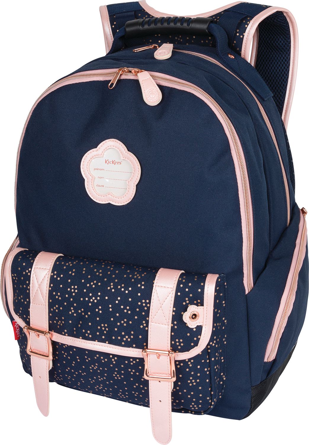 Sac dos Kickers Girl 2 compartiments marine Oberthur