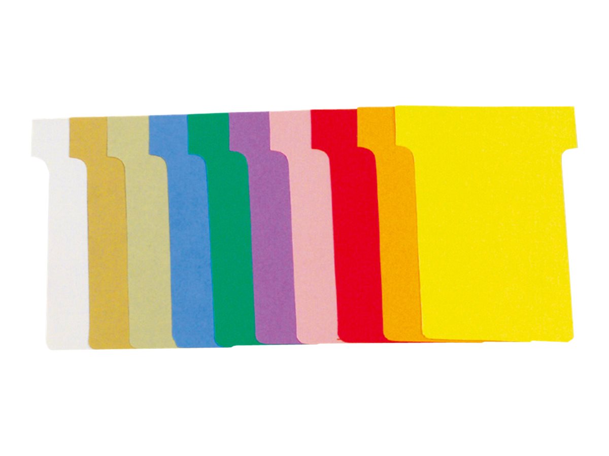 Exacompta - 100 Fiches en T - Taille 1,5 - coloris assortis - carton de 10  étuis