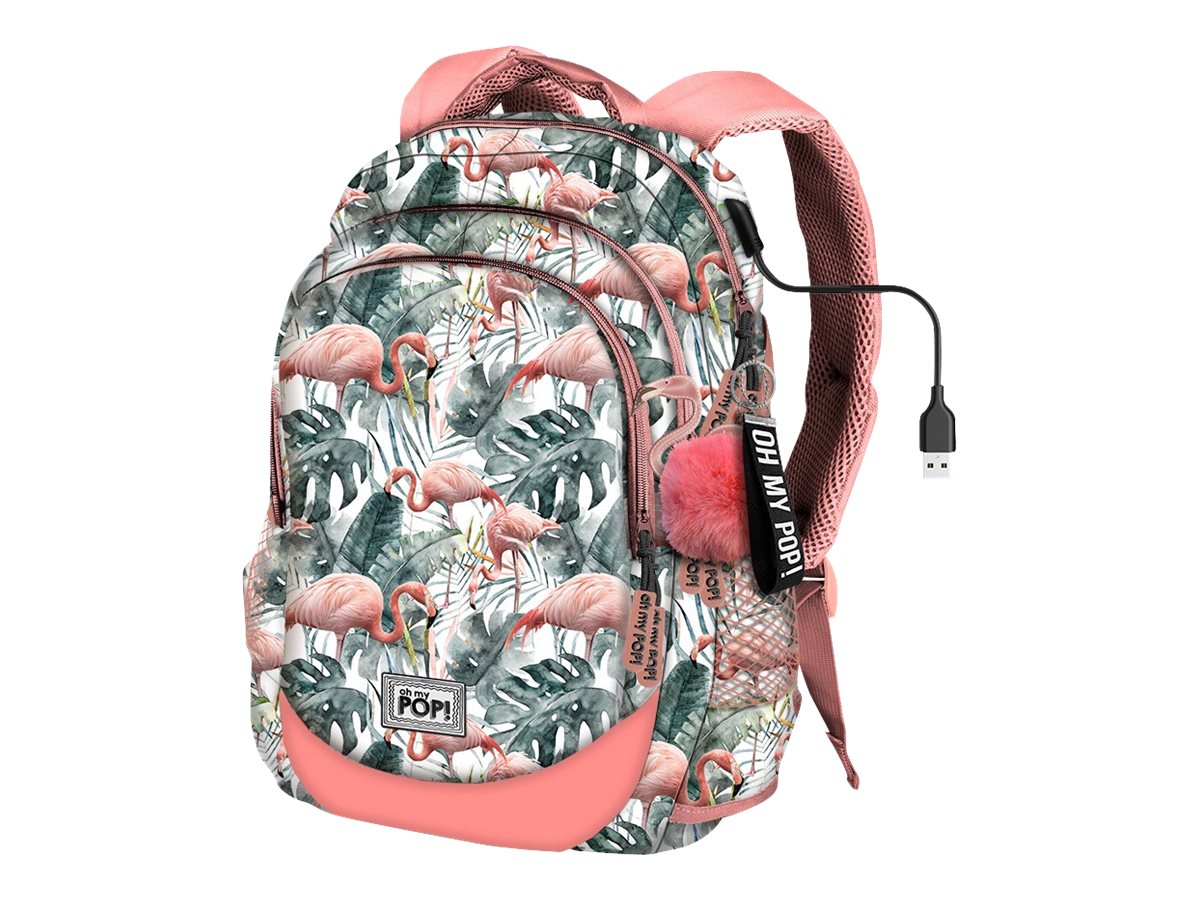 Oh My Pop HS Flamenco Tropical Sac dos running 3 compartiments
