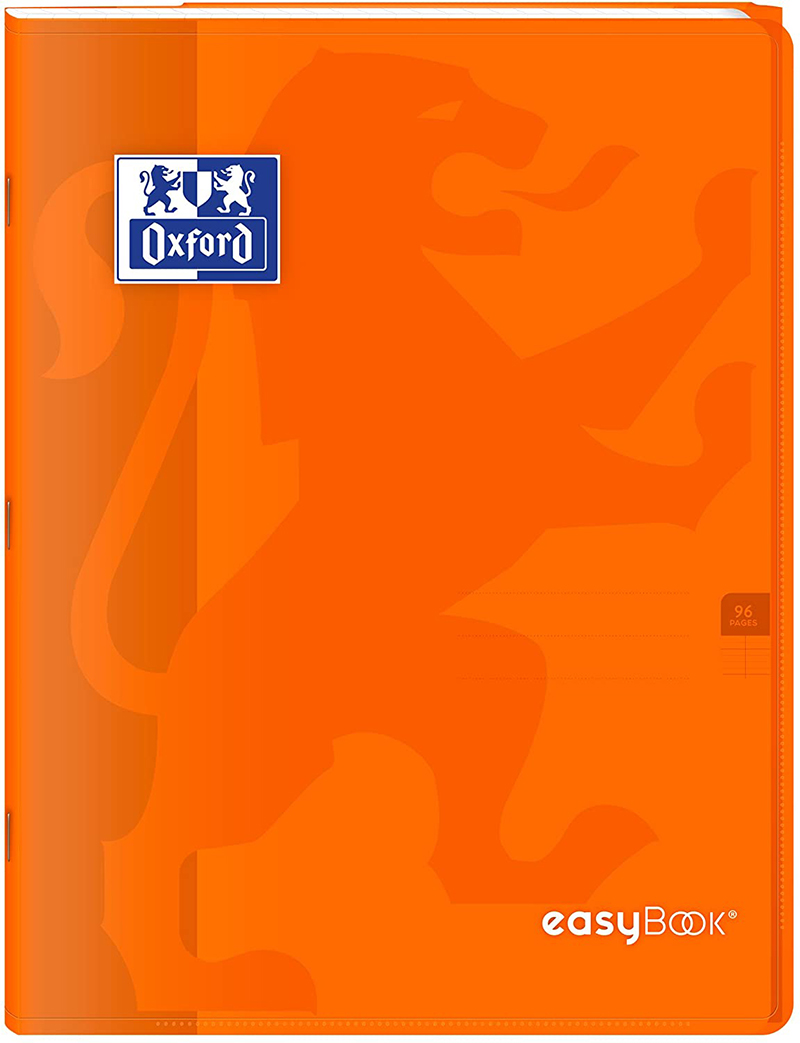Page De Garde Cahier Artq Protege Cahier Incolore Oxford EasyBook - Cahier polypro 24 x 32 cm - 96 pages - grands carreaux (Seyes) - orange