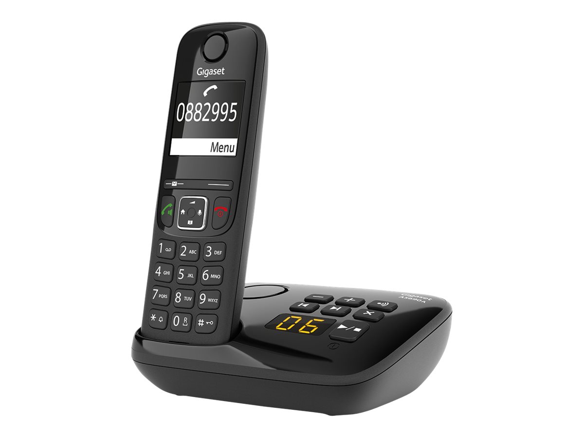 Gigaset AS690A - téléphone sans fil - avec répondeur - noir