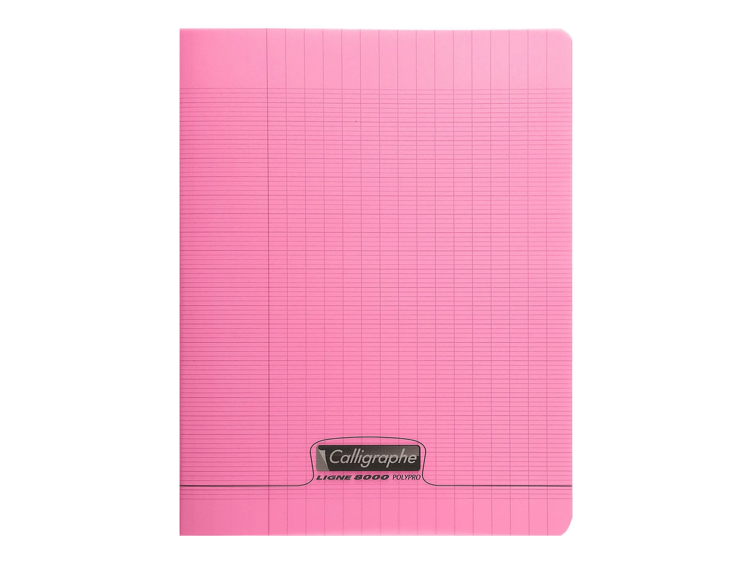 Calligraphe 8000 - Cahier polypro 24 x 32 cm - 48 pages - grands carreaux  (Seyes) - rose