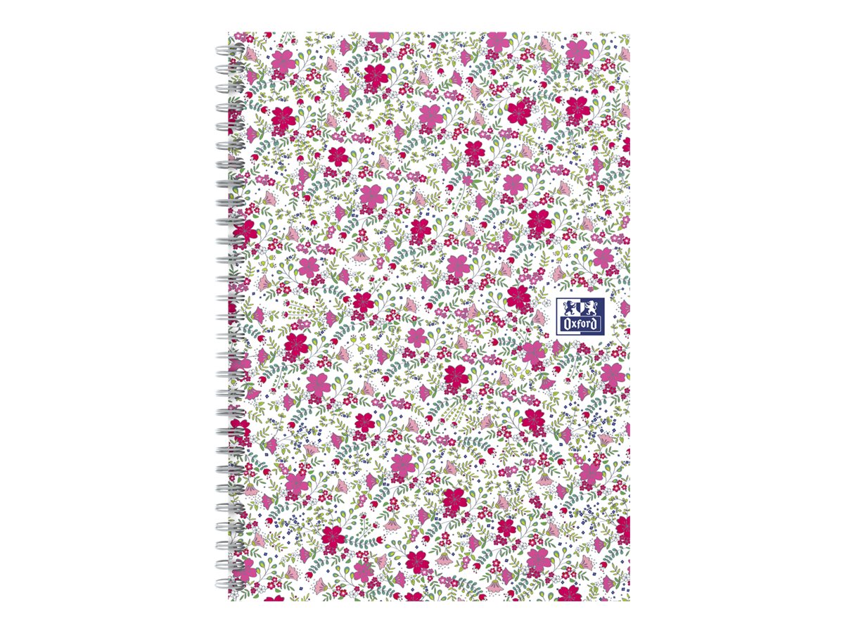Cahier De Note Page De Garde Galaxy Oxford Floral - Carnet de notes à spirale - B5 - 120 pages - petits carreaux