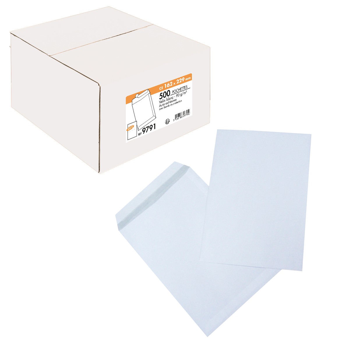 Enveloppes blanches 162 x 229 (avec ou sans fenêtre).